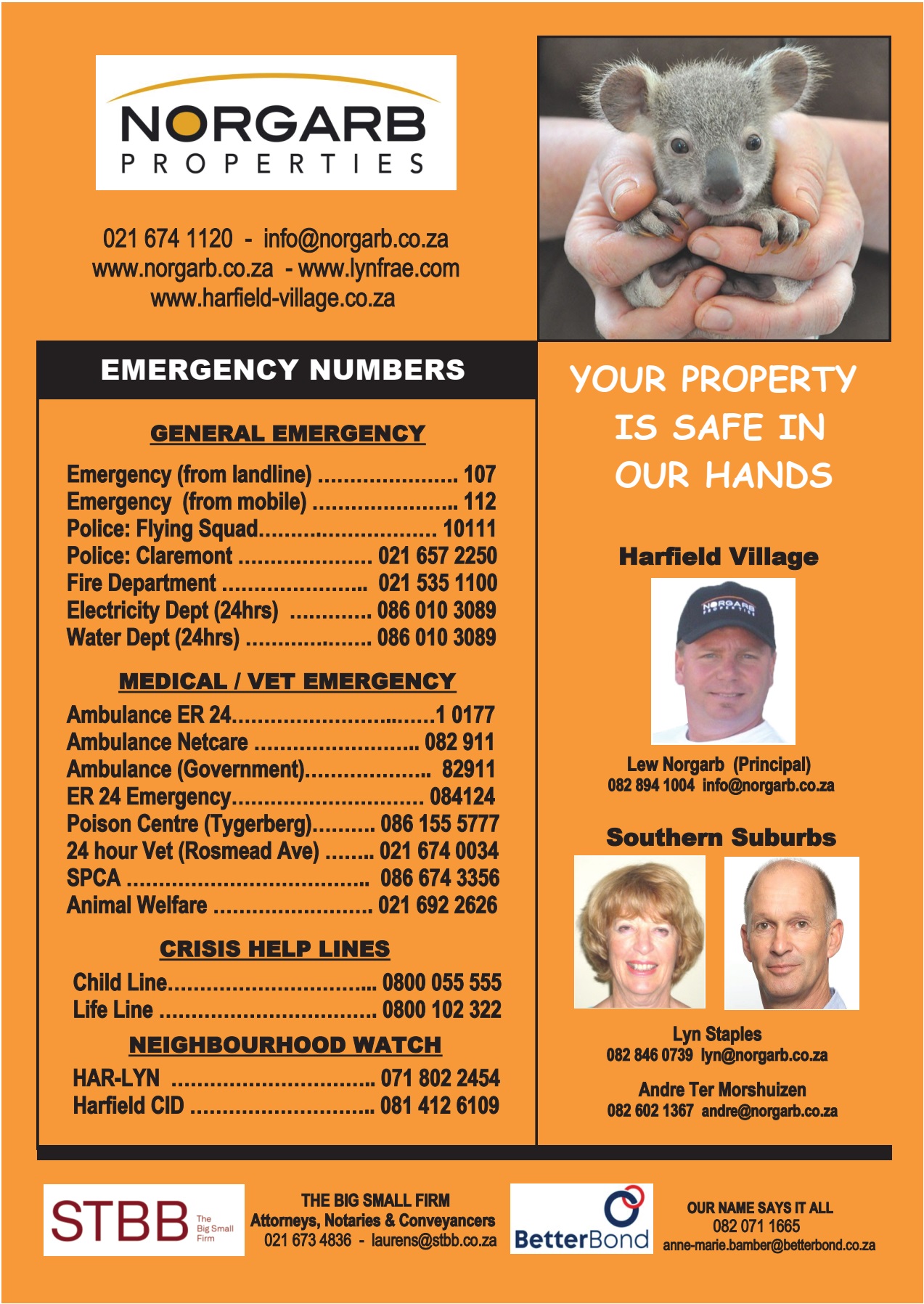                                 Harfield Village Emergency Numbers
              
              